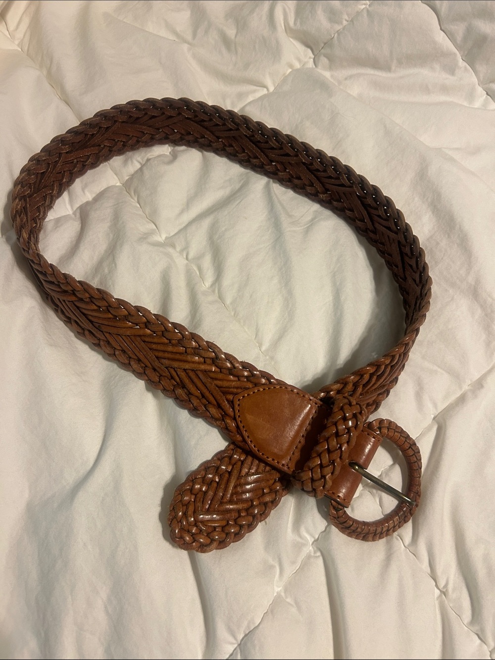 Braided Leather Belt - Brown